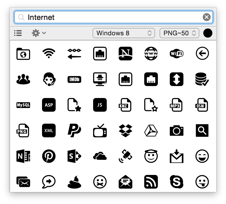 Icons8 App — Instant Search in Local Database of Icons