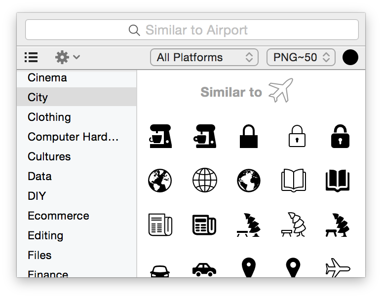 Icons8 App — Click on Icon to Show Similar Icons